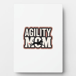 Agility Mom Vintage Dog Agility Silhouette Typogra Plaque