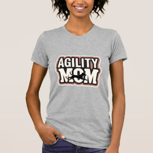 Agility Mom Vintage Dog Agility Silhouette Typogra T-Shirt