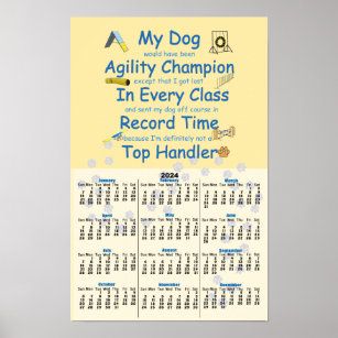 Agility - My Dog Agility Champ 2024 Wall Calendar Poster