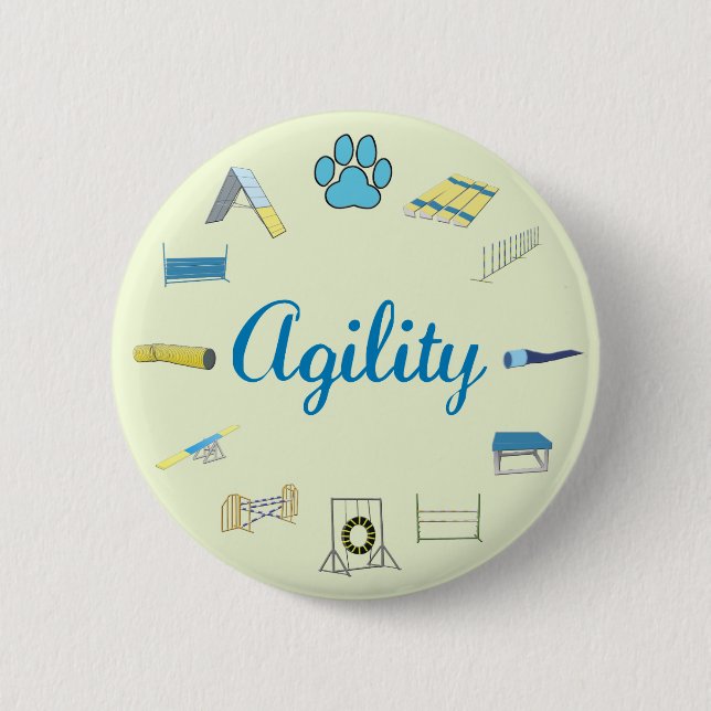 Agility Obstacles Pinback Button (Front)