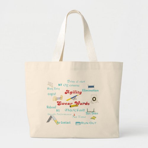 Agility Swear Words Large Tote Bag