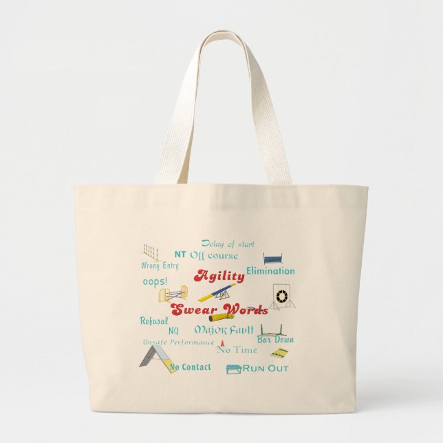 Agility Swear Words Large Tote Bag (Front)