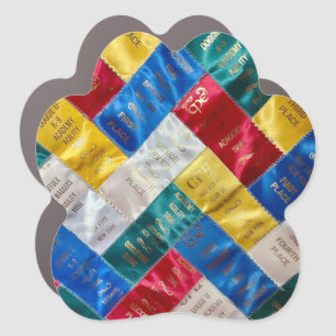 Agility themed paw print magnet, placement ribbons car magnet