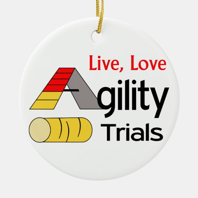 Agility Trials Ceramic Ornament (Front)