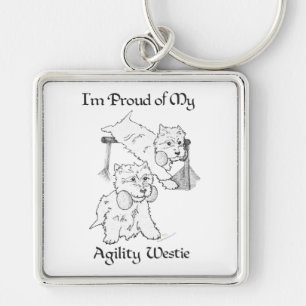 Agility Westie Keychain