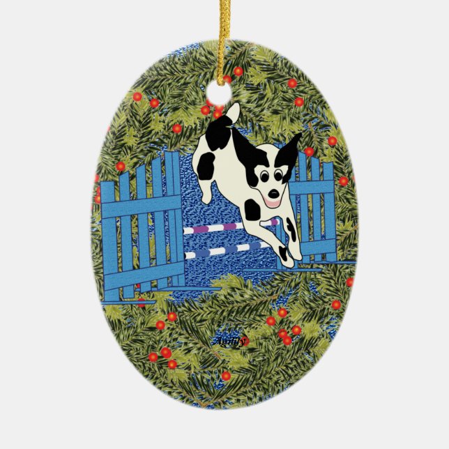Agility Wreath Ceramic Ornament (Front)