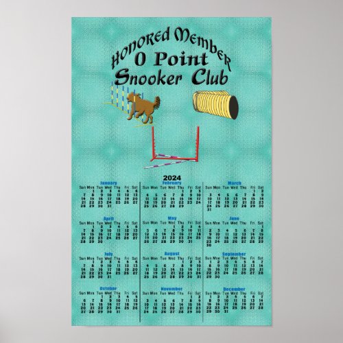 Agility _ Zero Point Snooker Club 2024 Calendar Poster