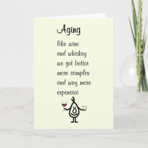 Aging A Funny Happy Birthday Poem Card