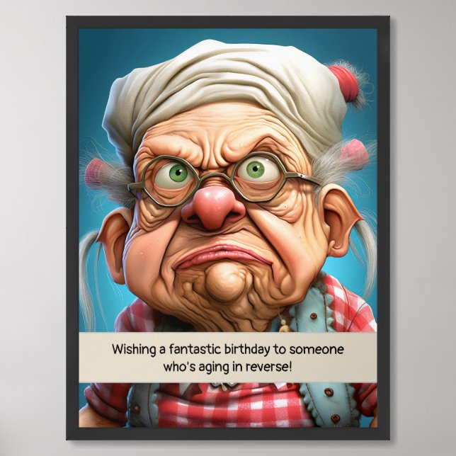Aging in reverse milestone Birthday Framed Art (Framed Front)