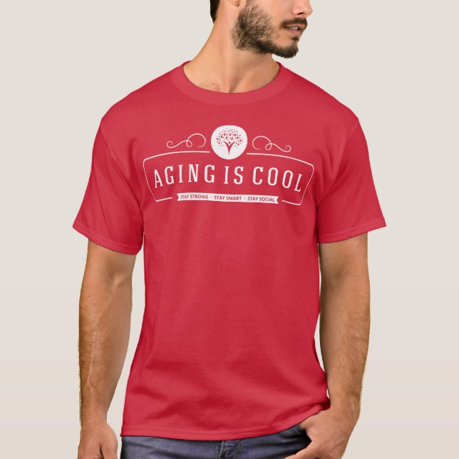 Aging is Cool tshirt red (Front)