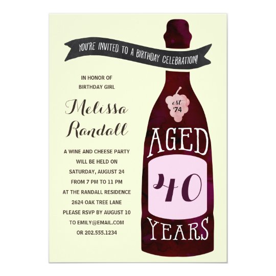 Aging Like Fine Wine | Birthday Party Card | Zazzle.com