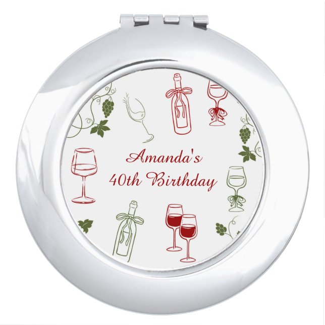  Aging Like Fine Wine Compact Mirror (Front)