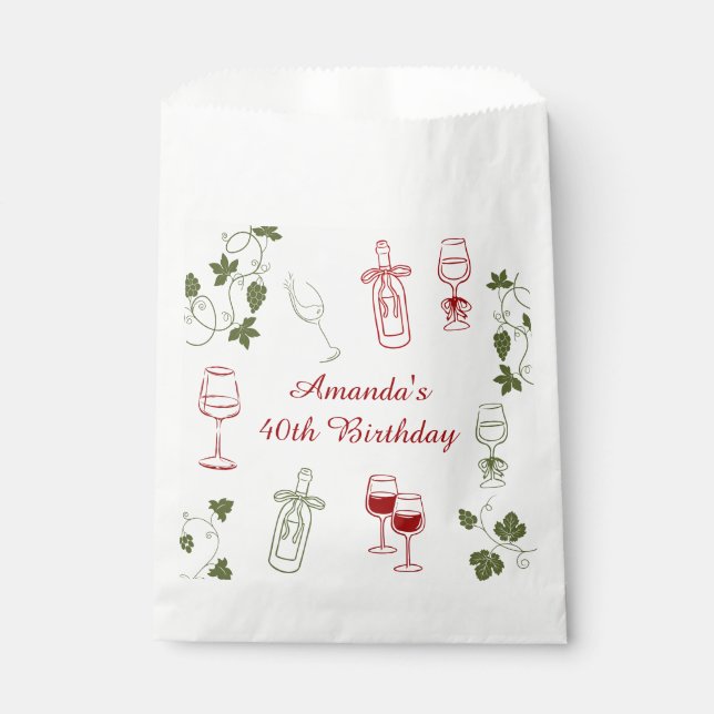 Aging Like Fine Wine Favor Bag (Front)