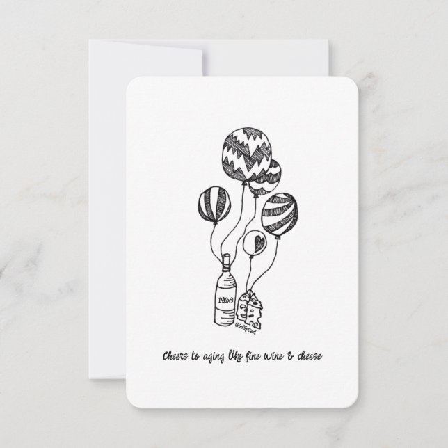 Aging Like Fine Wine - Flat Birthday Card (Front)