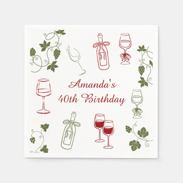  Aging Like Fine Wine Napkins (Front)