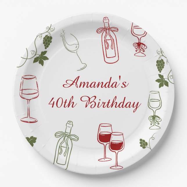  Aging Like Fine Wine Paper Plates (Front)