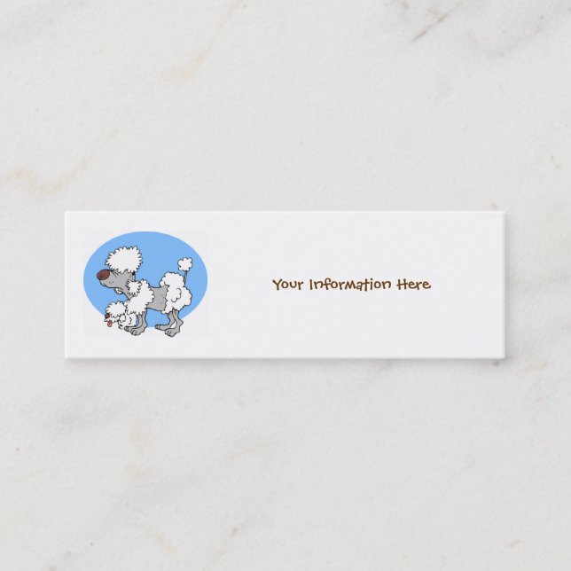 Aging Poodle Cartoon Bookmark Business Cards (Front)