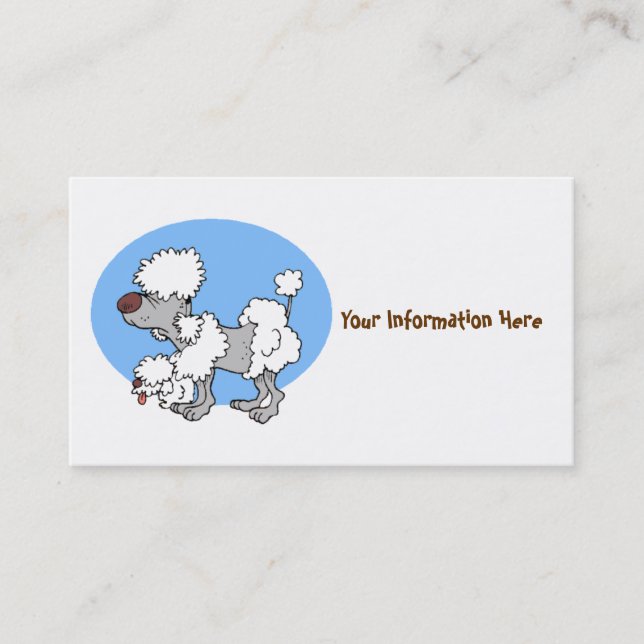 Aging Poodle Cartoon Business Cards (Front)