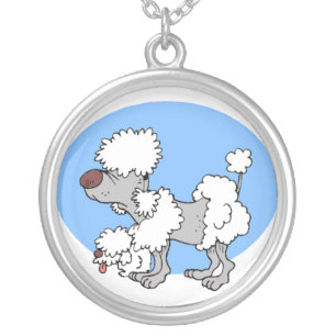 Aging Poodle Cartoon Necklace