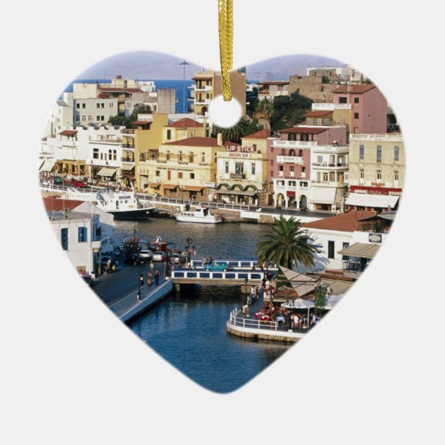 Agios Nikolaos Crete, Greece Ceramic Ornament (Front)