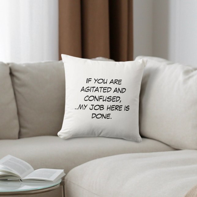 Agitated and Confused Throw Pillow (Creator Uploaded)