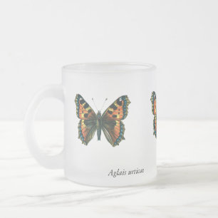 Aglais urticae - The Small Tortoiseshell Butterfly Frosted Glass Coffee Mug