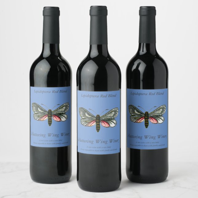 Aglaope infausta - Almond-Tree Leaf Skeletonizer W Wine Label (Bottles)