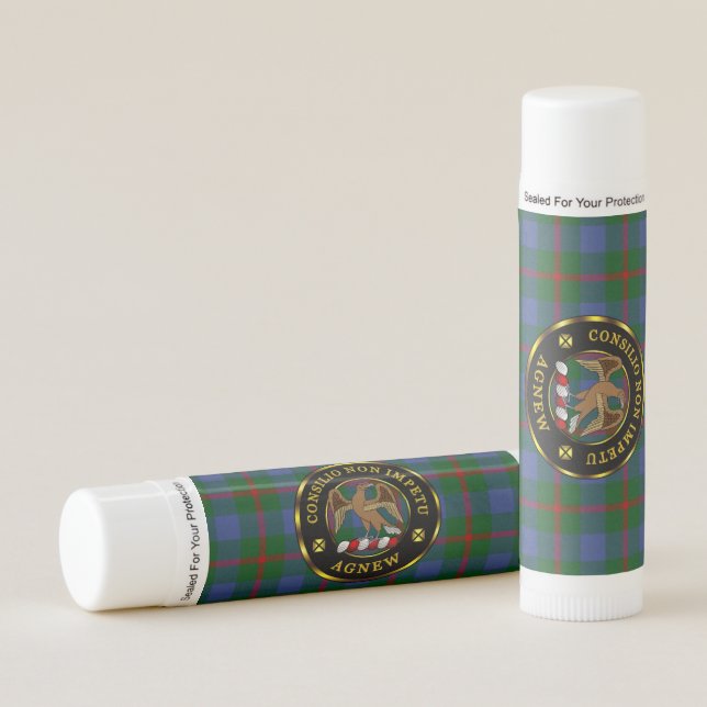 Agnew Badge & Tartan Lip Balm (Front)