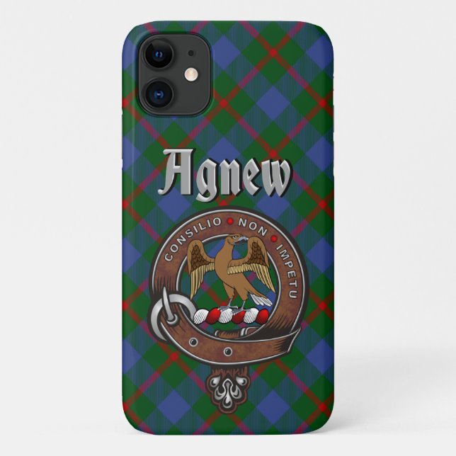 Agnew Clan Badge & Tartan Phone Case (Back)