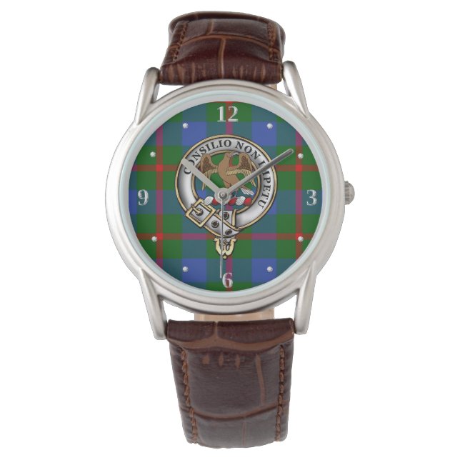 Agnew Clan Badge & Tartan Watch (Front)