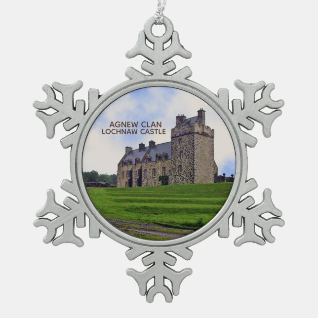 Agnew Clan's Lochnaw Castle Xmas Pewter Ornament (Front)