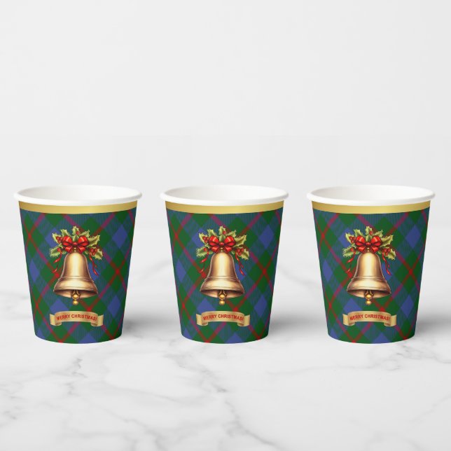 Agnew Personalized Tartan Christmas Paper Cups (Multi)