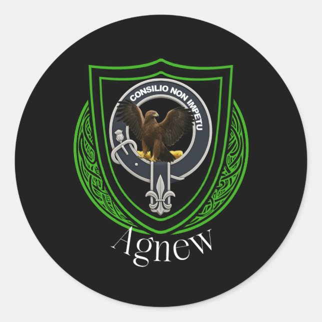 Agnew Scottish Clan Crest Classic Round Sticker (Front)