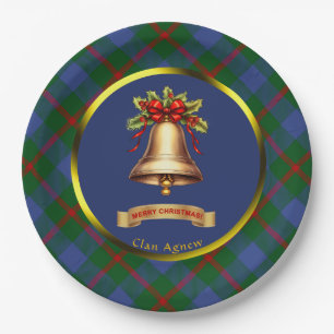 Agnew Tartan Personalized Christmas Paper Plates