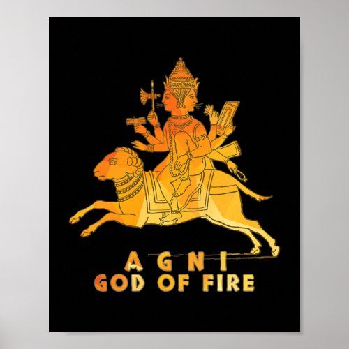 Agni Hindu God of Fire India  Poster
