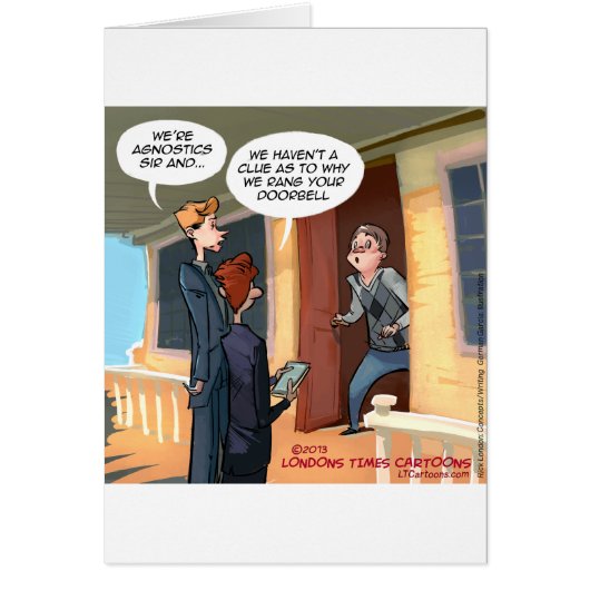 Agnostic Missionaries Funny Cards (Front)