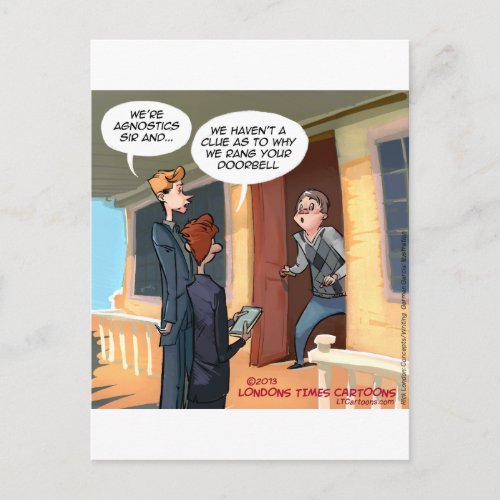 Agnostic Missionaries Funny Postcard