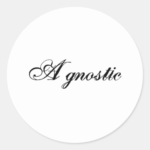 Agnostic Script Classic Round Sticker