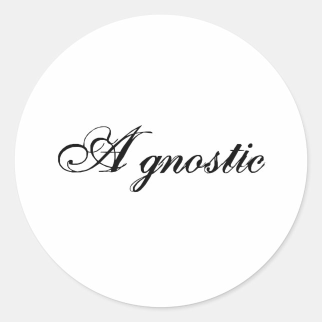 Agnostic (Script) Classic Round Sticker (Front)