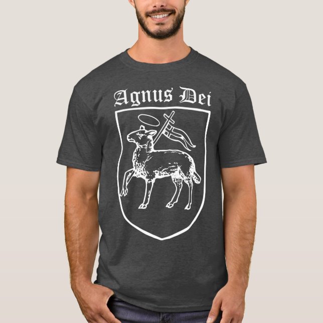 Agnus Dei Jesus Lamb of God Traditional Latin T-Shirt (Front)