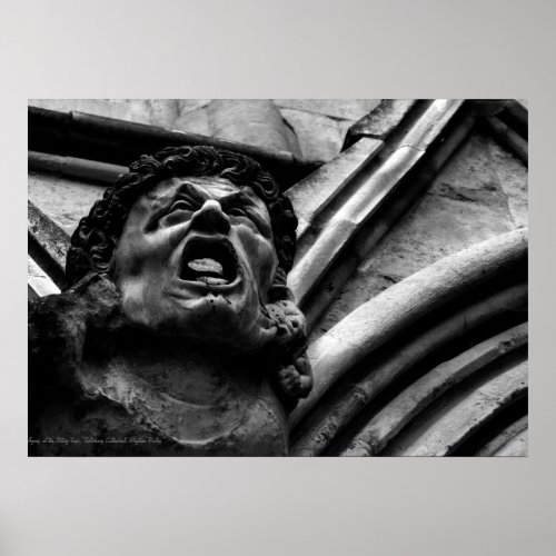 Agony of the Biting Imps Gothic Gargoyle Poster