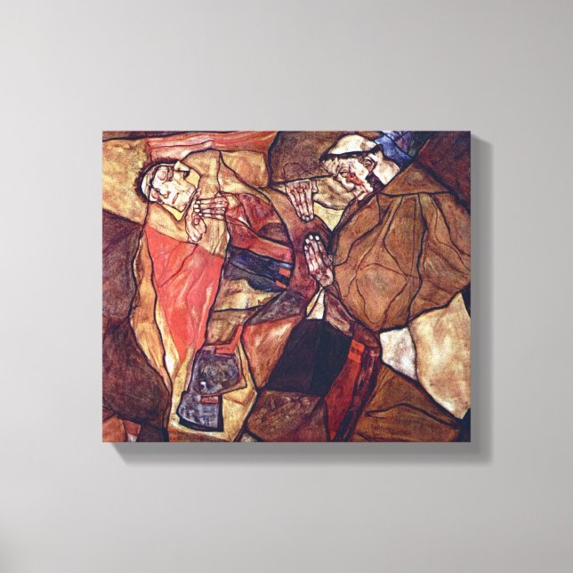 Agony, The Death Struggle by Egon Schiele Canvas Print (Front)