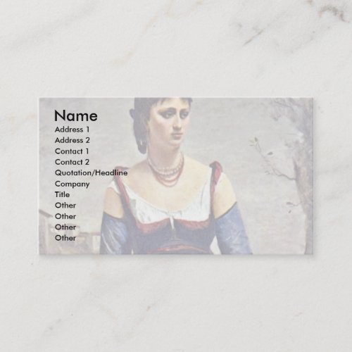 Agostina The Italian By Corot Jean-Baptiste-Camill Business Card Templates