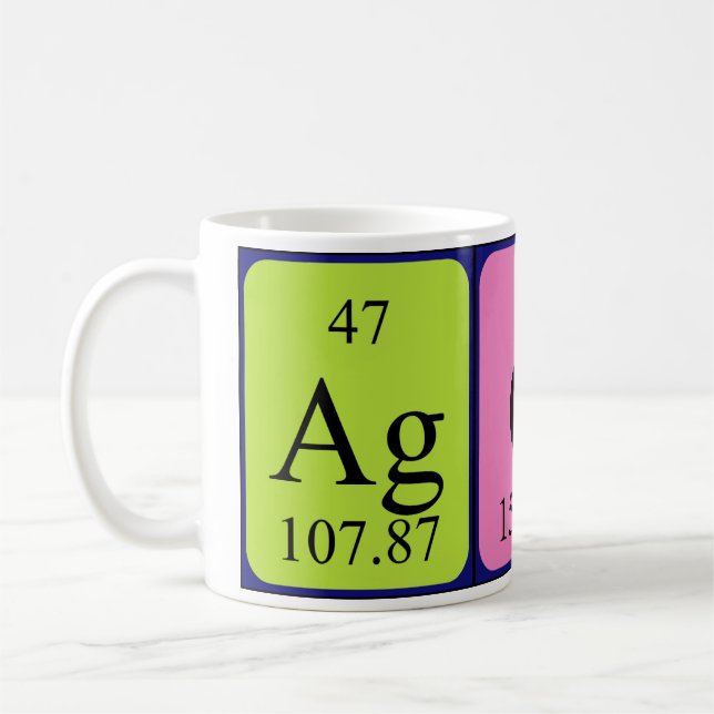 Agota periodic table name mug (Left)