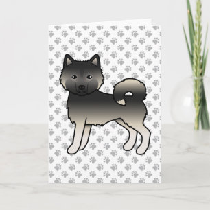Agouti Alaskan Malamute Cute Cartoon Dog Card