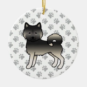Agouti Alaskan Malamute Cute Cartoon Dog Ceramic Ornament