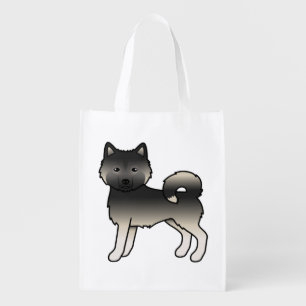 Agouti Alaskan Malamute Cute Cartoon Dog Grocery Bag