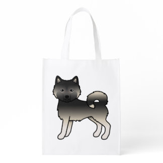 Agouti Alaskan Malamute Cute Cartoon Dog Grocery Bag