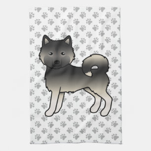 Agouti Alaskan Malamute Cute Cartoon Dog Kitchen Towel
