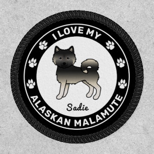 Agouti Alaskan Malamute Cute Cartoon Dog Patch